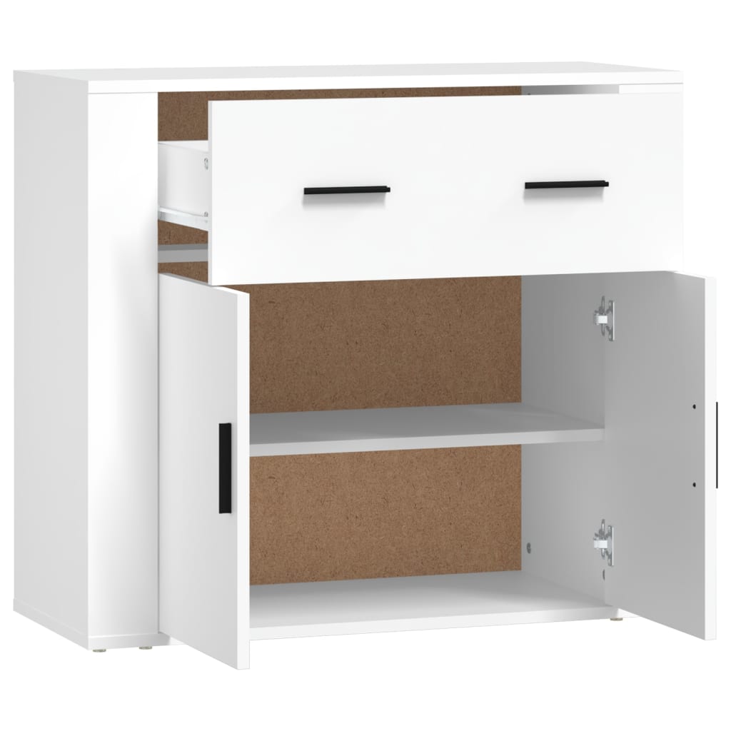 skænk 80x33x70 cm konstrueret træ hvid