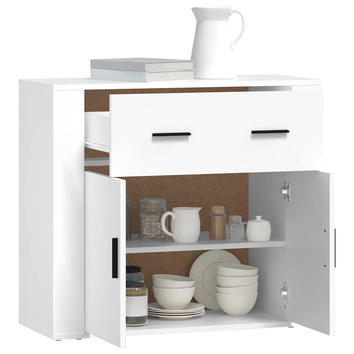 skænk 80x33x70 cm konstrueret træ hvid