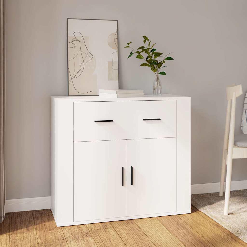 skænk 80x33x70 cm konstrueret træ hvid