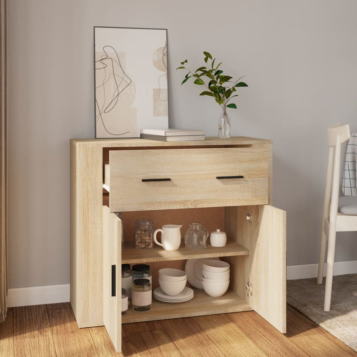 skænk 80x33x70 cm konstrueret træ sonoma-eg