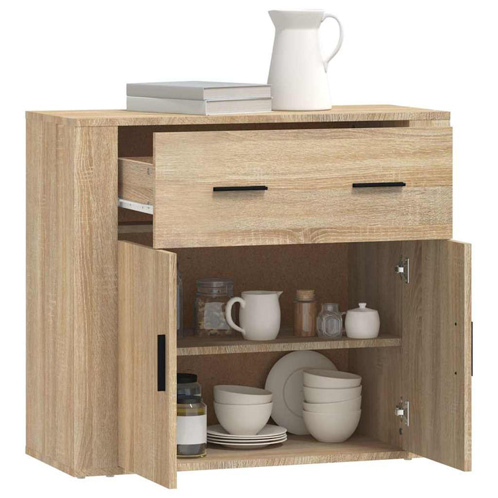 skænk 80x33x70 cm konstrueret træ sonoma-eg