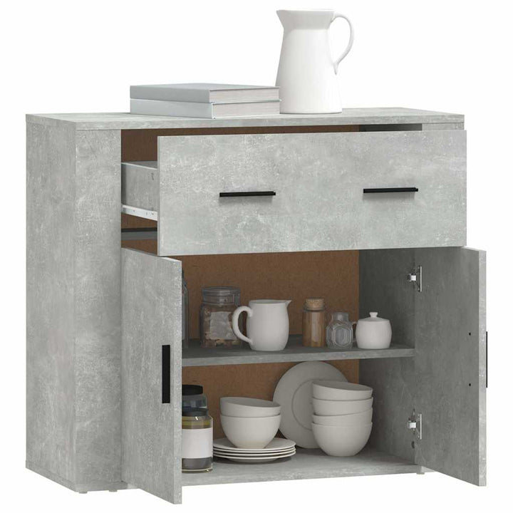 skænk 80x33x70 cm konstrueret træ betongrå
