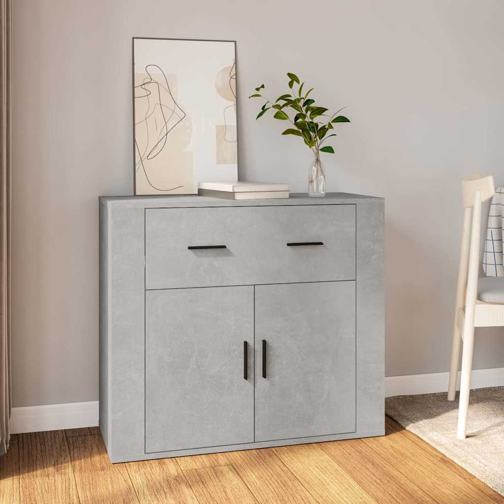 skænk 80x33x70 cm konstrueret træ betongrå
