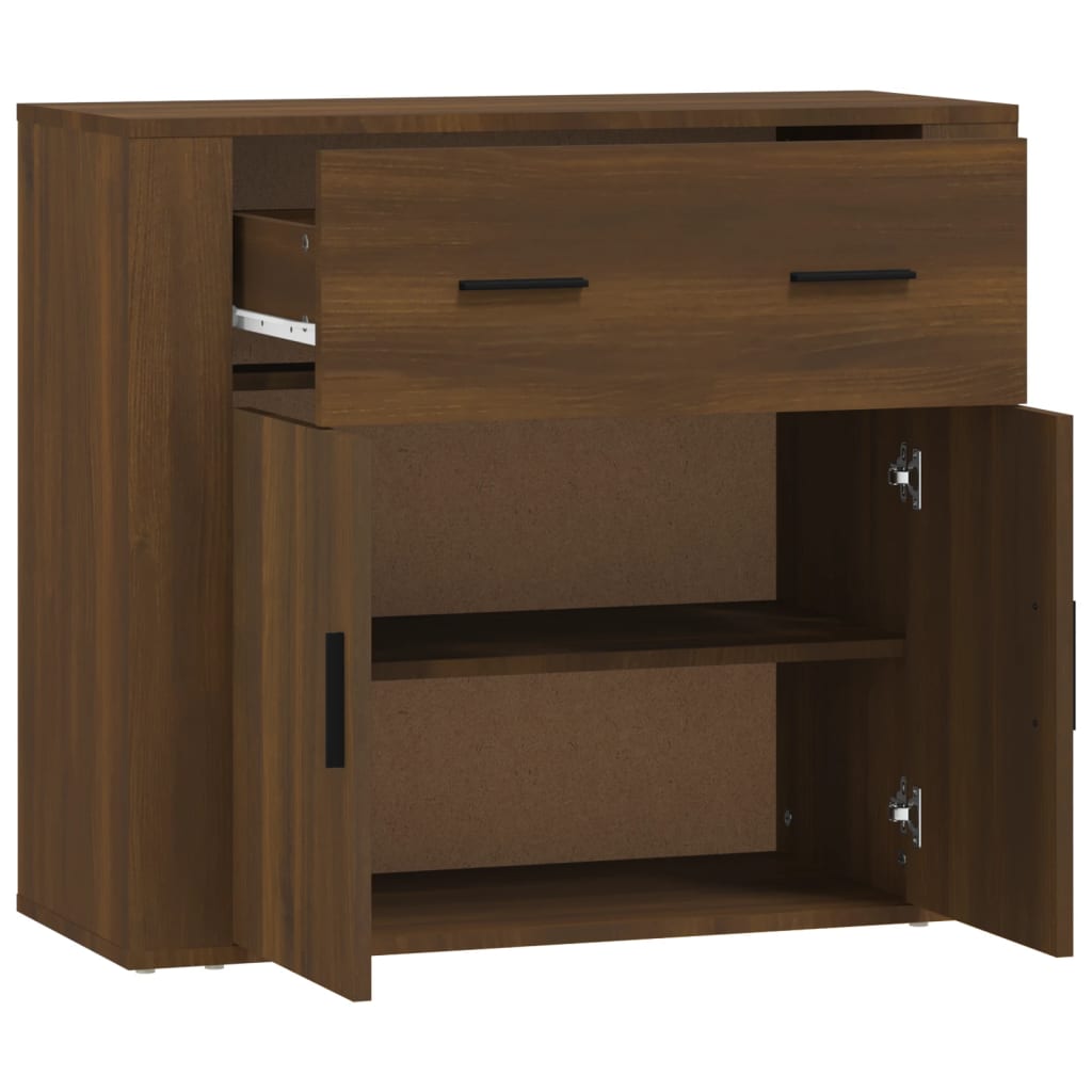 skænk 80x33x70 cm konstrueret træ brun egetræsfarve