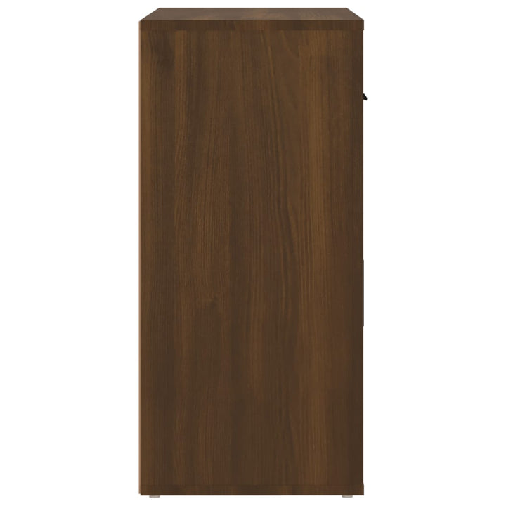skænk 80x33x70 cm konstrueret træ brun egetræsfarve