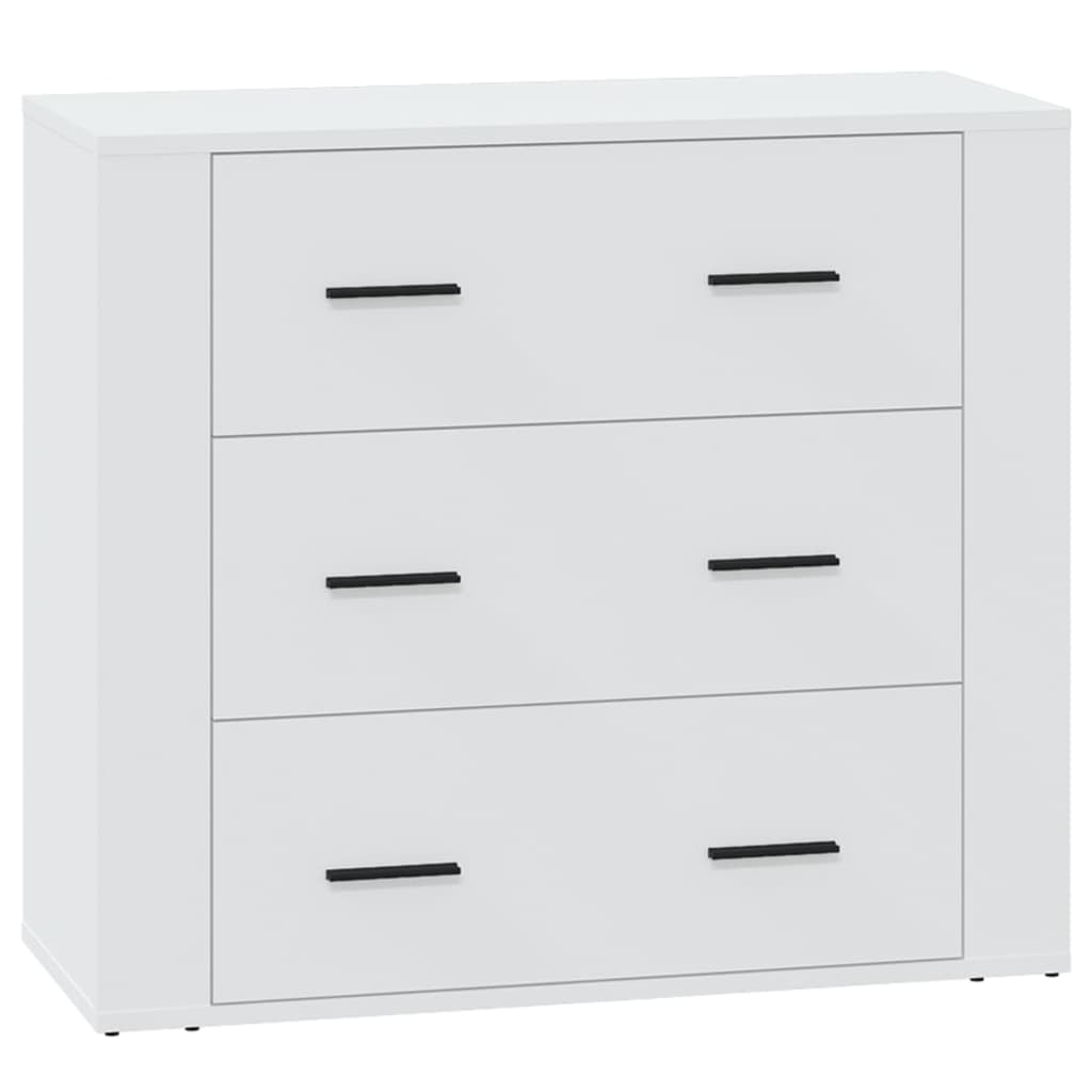 skænk 80x33x70 cm konstrueret træ hvid