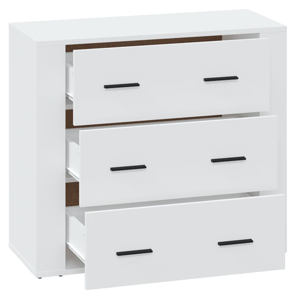 skænk 80x33x70 cm konstrueret træ hvid