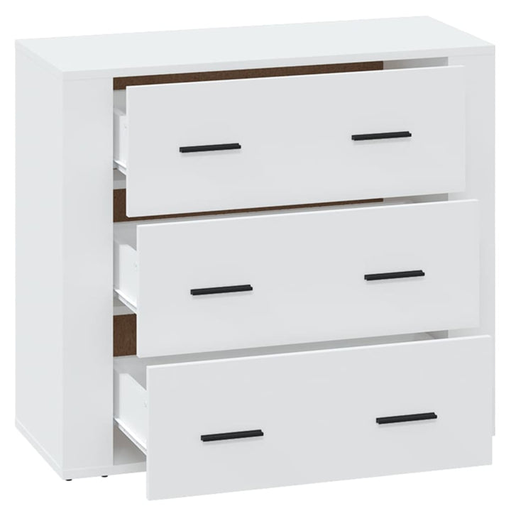 skænk 80x33x70 cm konstrueret træ hvid