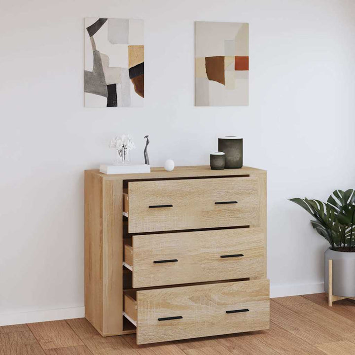 skænk 80x33x70 cm konstrueret træ sonoma-eg