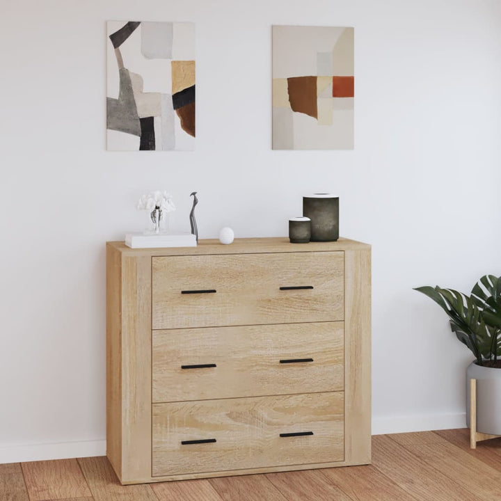 skænk 80x33x70 cm konstrueret træ sonoma-eg