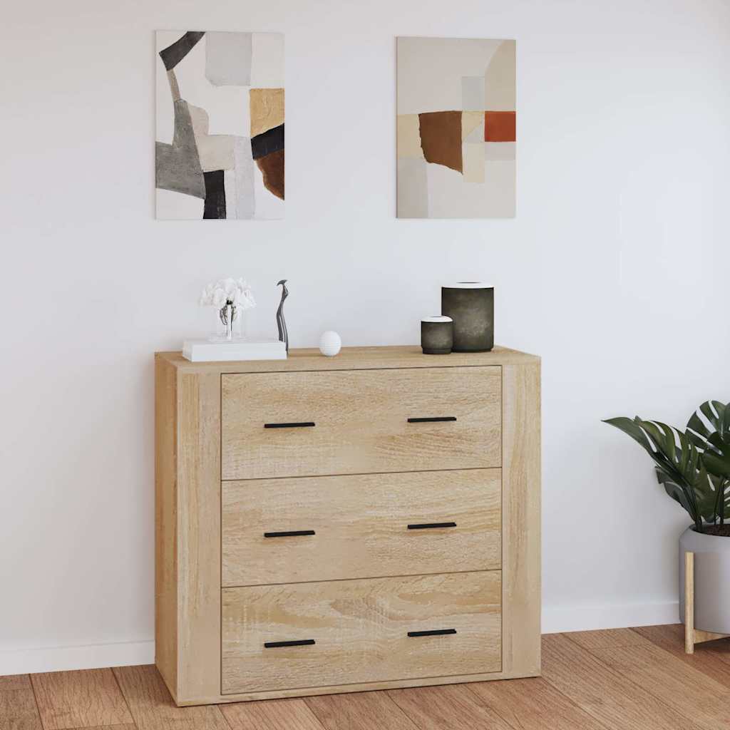 skænk 80x33x70 cm konstrueret træ sonoma-eg