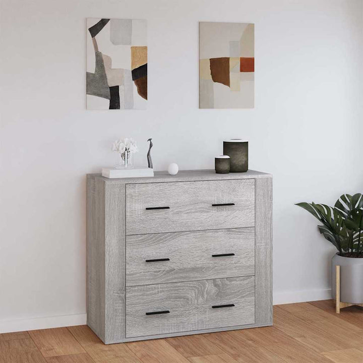 skænk 80x33x70 cm konstrueret træ grå sonoma-eg