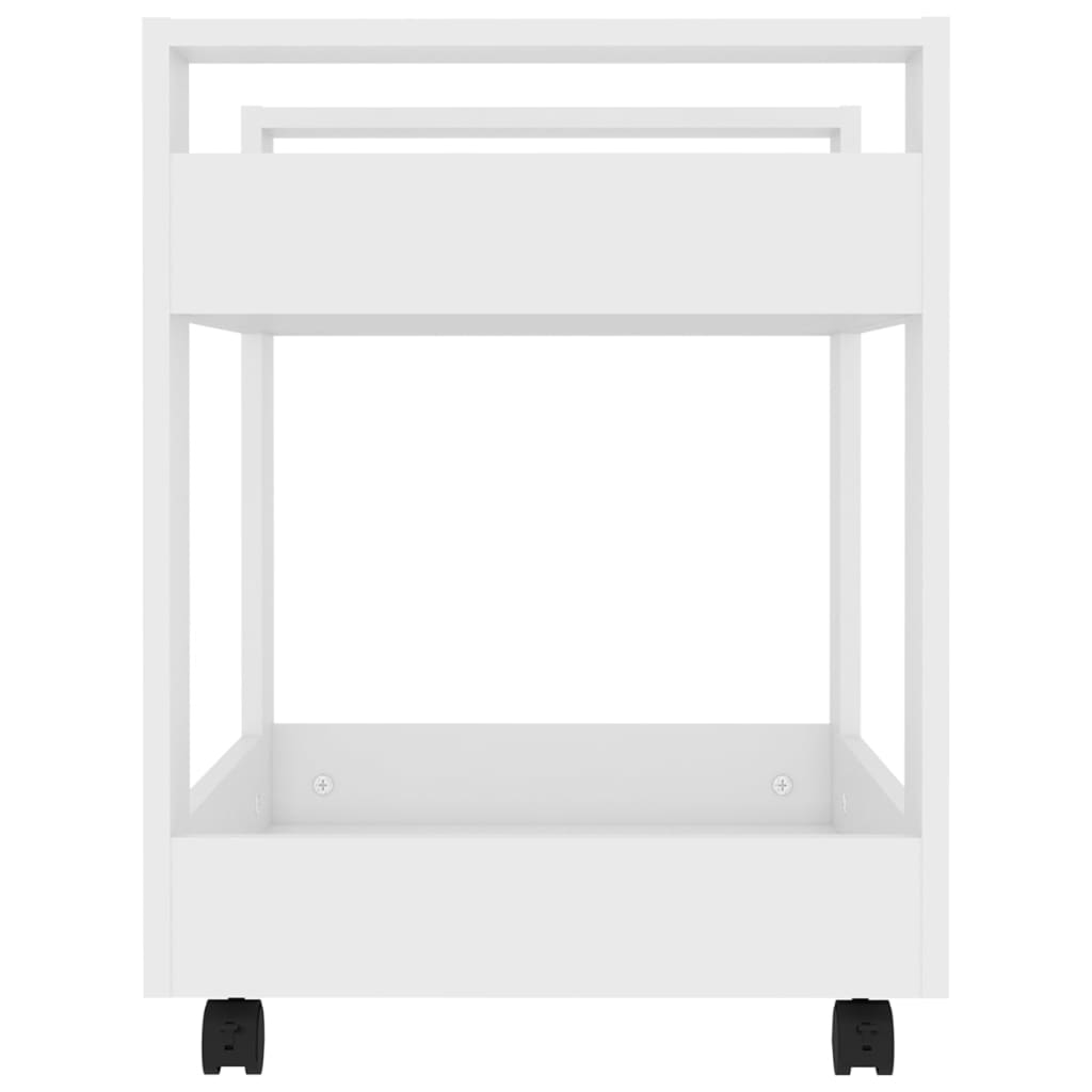 kontorvogn 60x45x60 cm konstrueret træ hvid