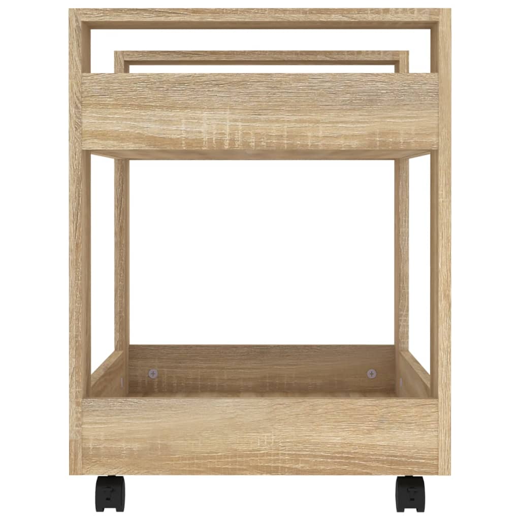 kontorvogn 60x45x60 cm konstrueret træ sonoma-eg