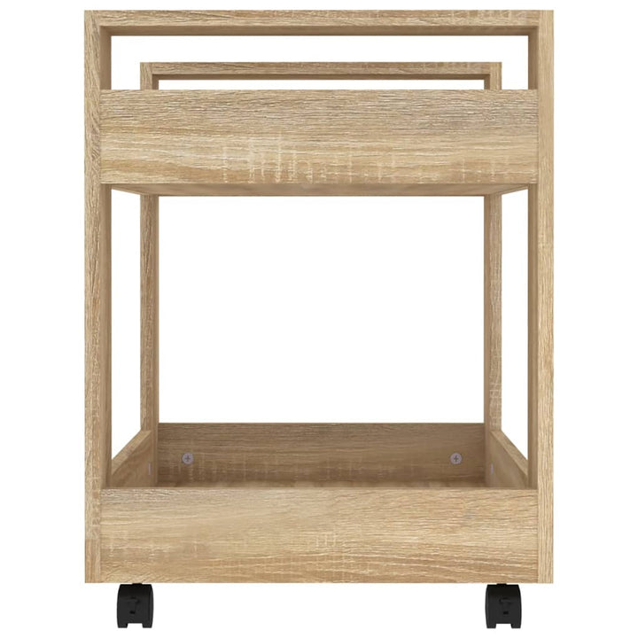 kontorvogn 60x45x60 cm konstrueret træ sonoma-eg