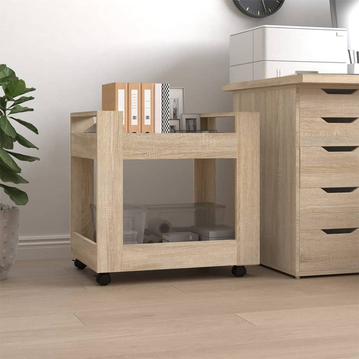 kontorvogn 60x45x60 cm konstrueret træ sonoma-eg