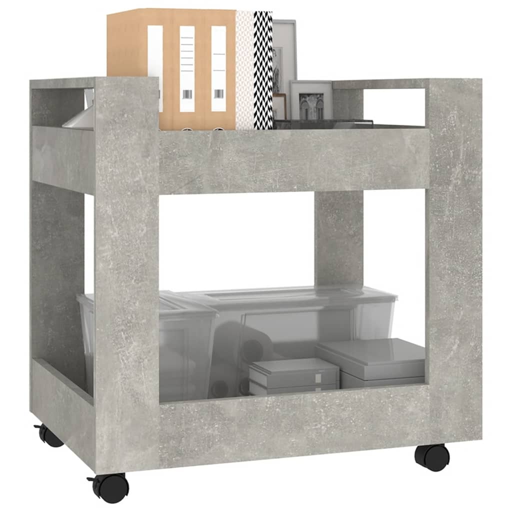 kontorvogn 60x45x60 cm konstrueret træ betongrå