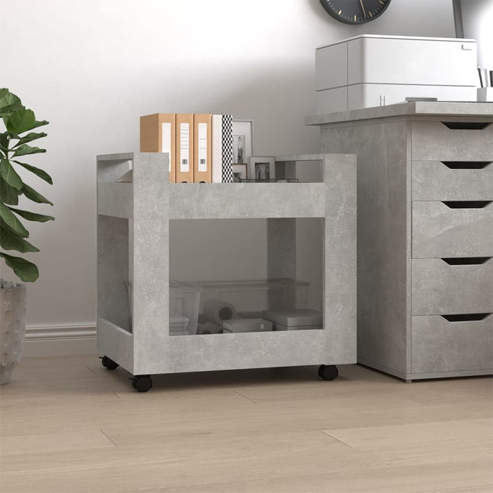 kontorvogn 60x45x60 cm konstrueret træ betongrå