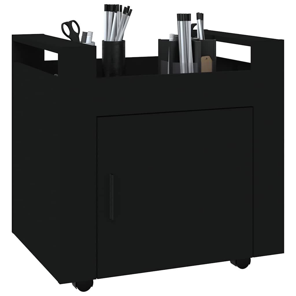 kontorvogn 60x45x60 cm konstrueret træ sort
