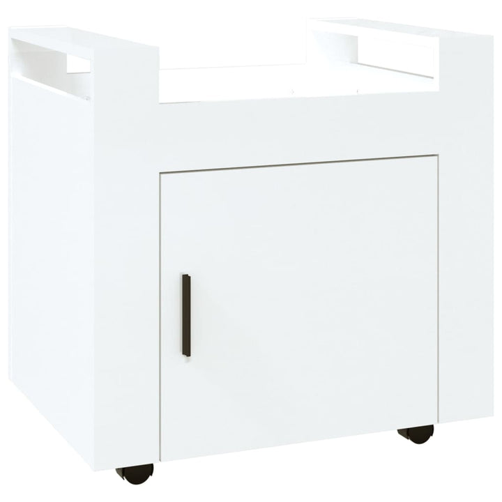kontorvogn 60x45x60 cm konstrueret træ hvid højglans