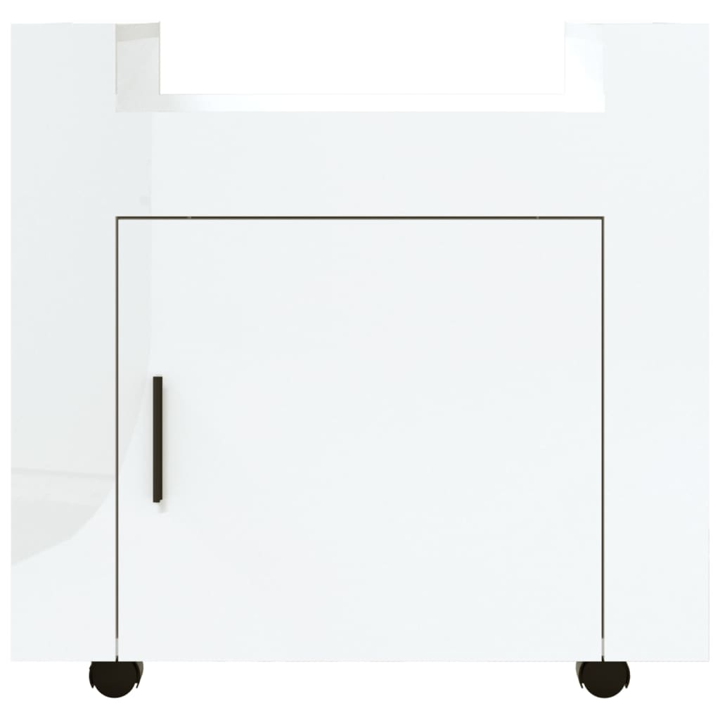 kontorvogn 60x45x60 cm konstrueret træ hvid højglans