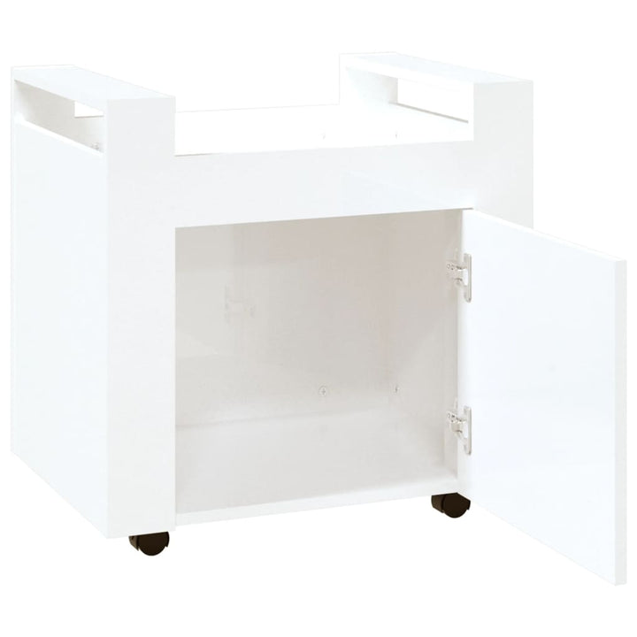 kontorvogn 60x45x60 cm konstrueret træ hvid højglans
