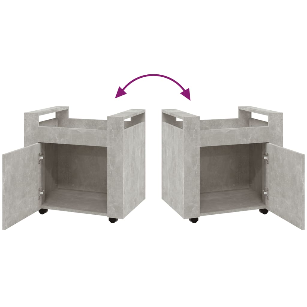 kontorvogn 60x45x60 cm konstrueret træ betongrå