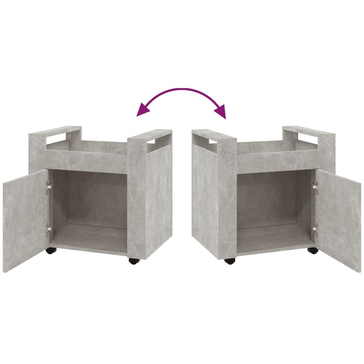 kontorvogn 60x45x60 cm konstrueret træ betongrå