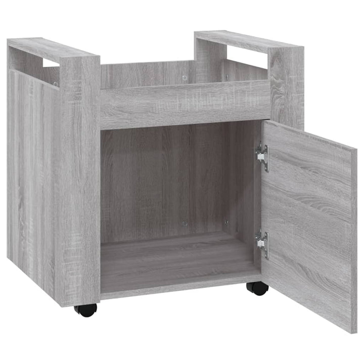 kontorvogn 60x45x60 cm konstrueret træ grå sonoma-eg