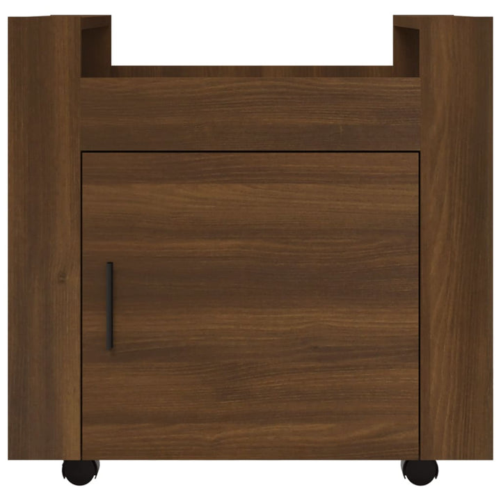 kontorvogn 60x45x60 cm konstrueret træ brun egetræsfarve