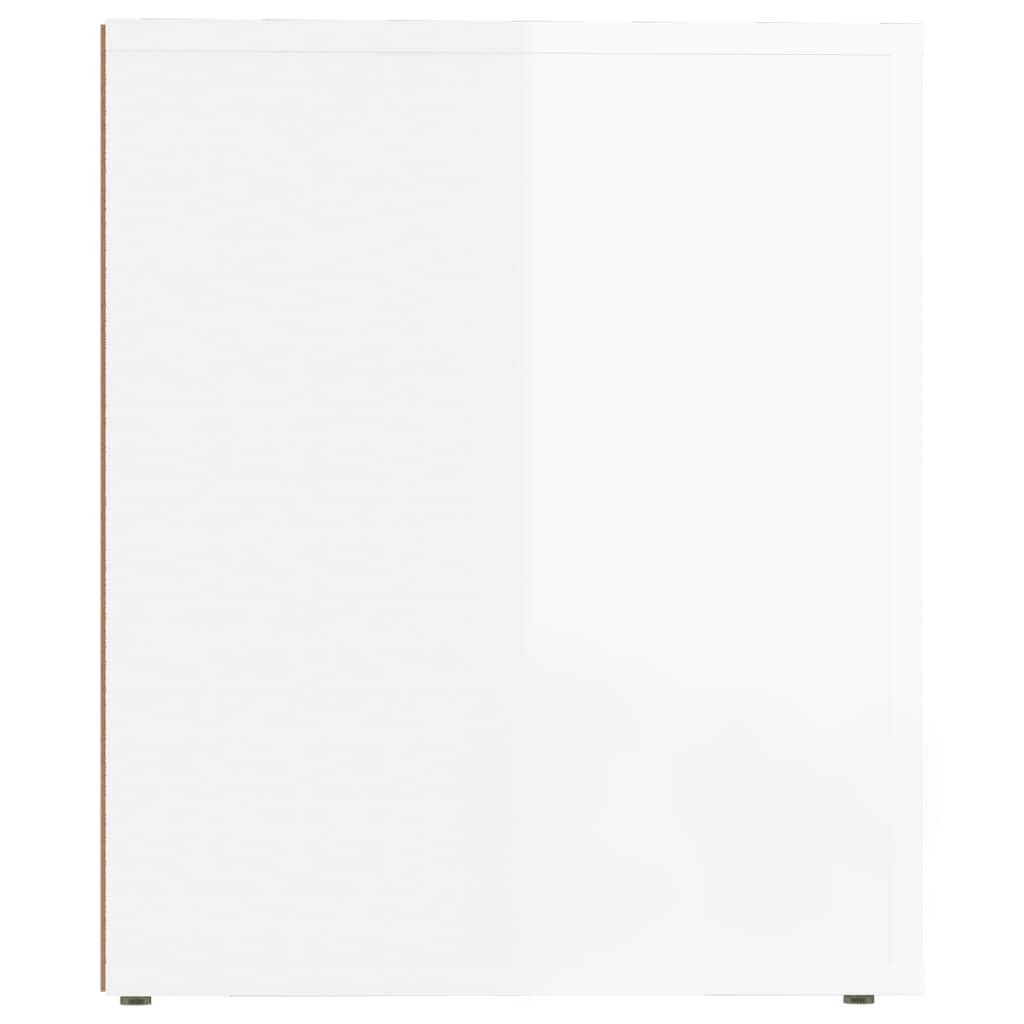 sengebord 50x39x47 cm hvid højglans