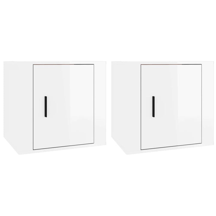sengeborde 2 stk. 50x39x47 cm hvid højglans
