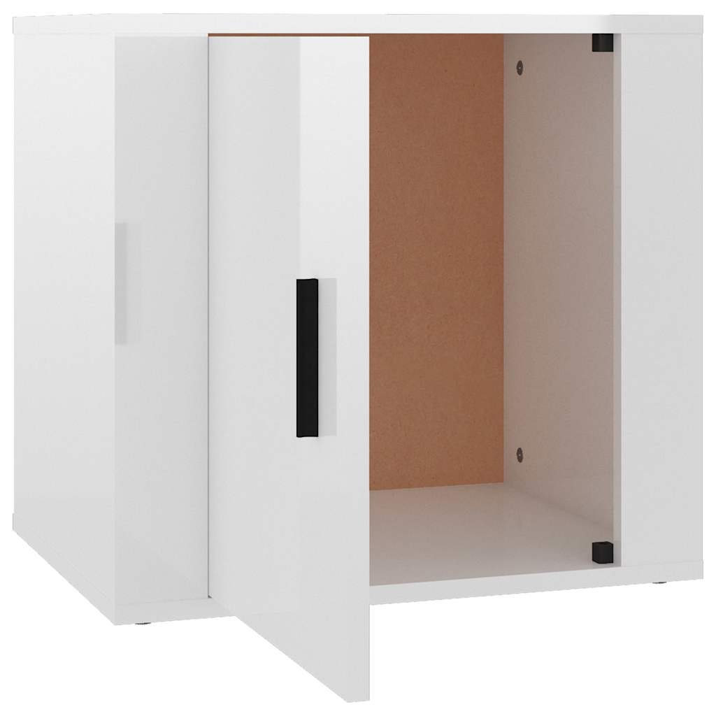sengeborde 2 stk. 50x39x47 cm hvid højglans