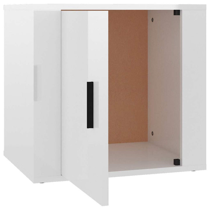 sengeborde 2 stk. 50x39x47 cm hvid højglans