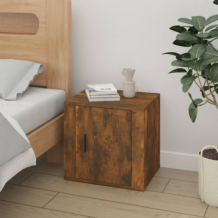 sengeborde 2 stk. 50x39x47 cm røget egetræsfarve