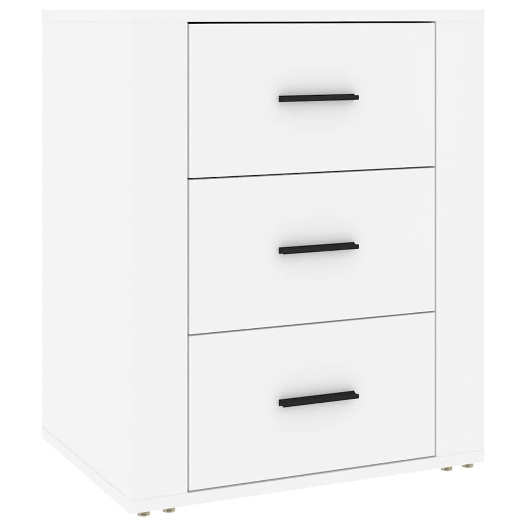 sengebord 50x36x60 cm konstrueret træ hvid