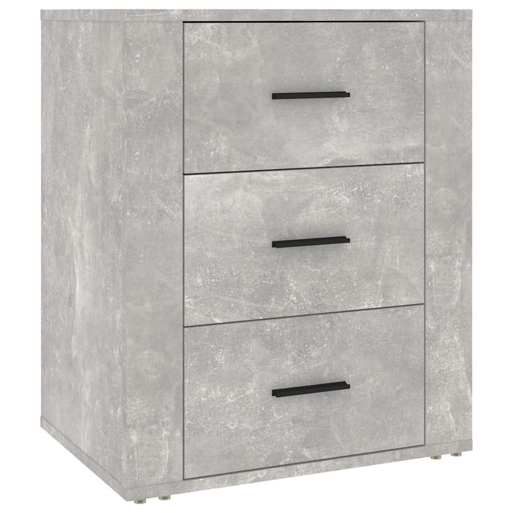 sengebord 50x36x60 cm konstrueret træ betongrå