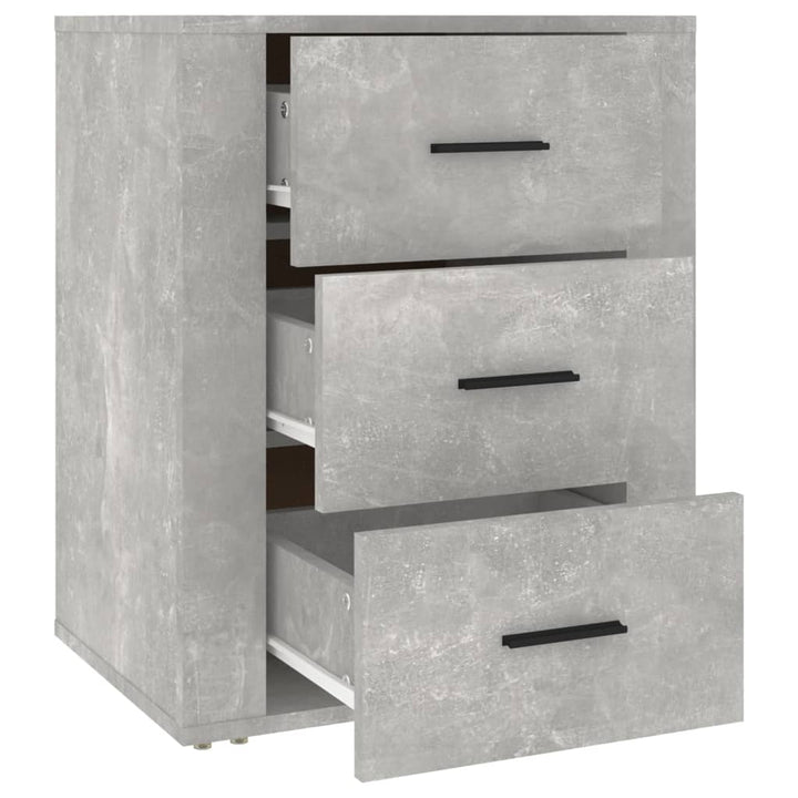 sengebord 50x36x60 cm konstrueret træ betongrå
