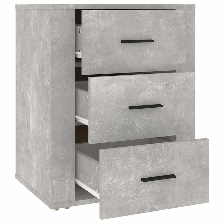 sengebord 50x36x60 cm konstrueret træ betongrå