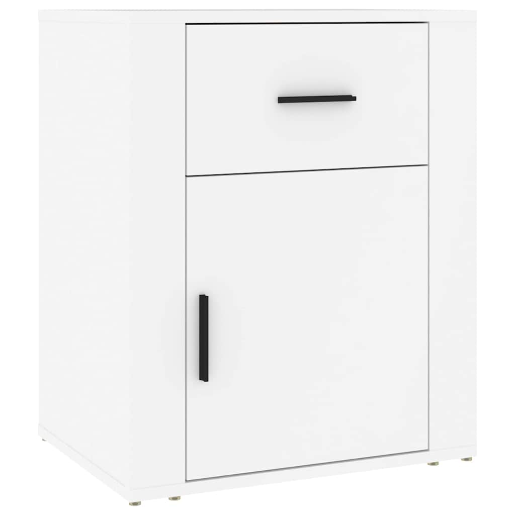 sengebord 50x36x60 cm konstrueret træ hvid