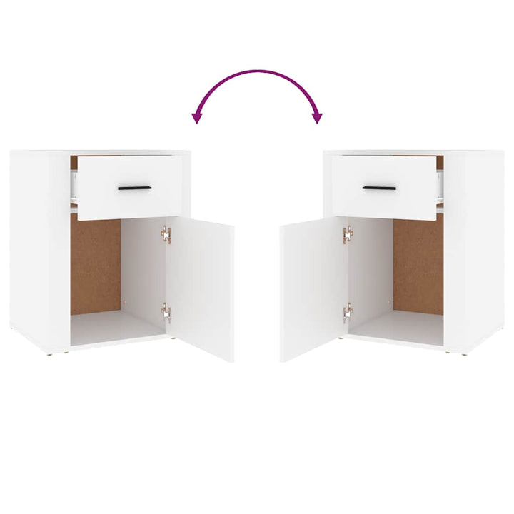 sengebord 50x36x60 cm konstrueret træ hvid