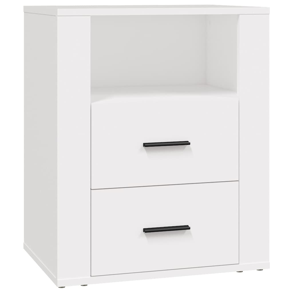 sengebord 50x36x60 cm konstrueret træ hvid