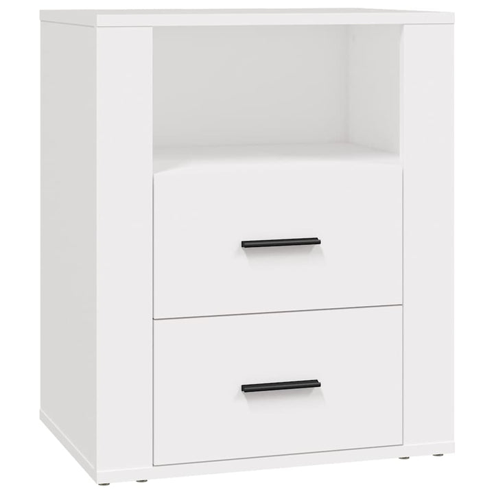 sengebord 50x36x60 cm konstrueret træ hvid