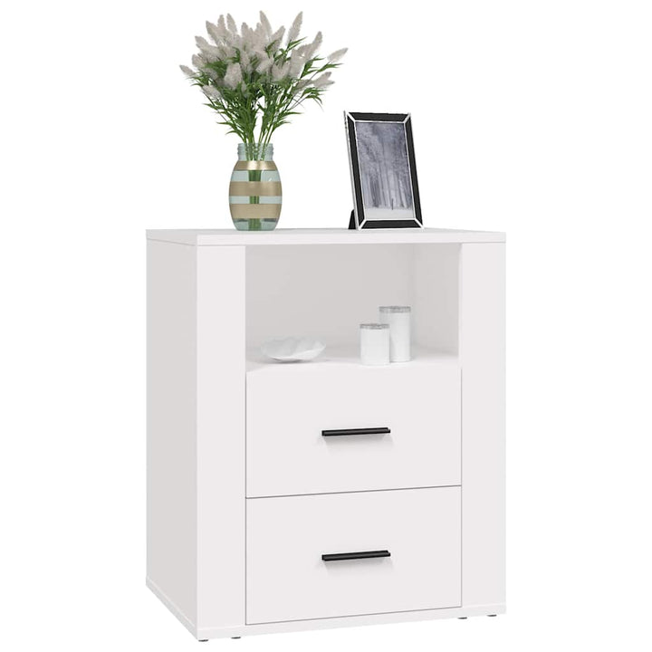 sengebord 50x36x60 cm konstrueret træ hvid