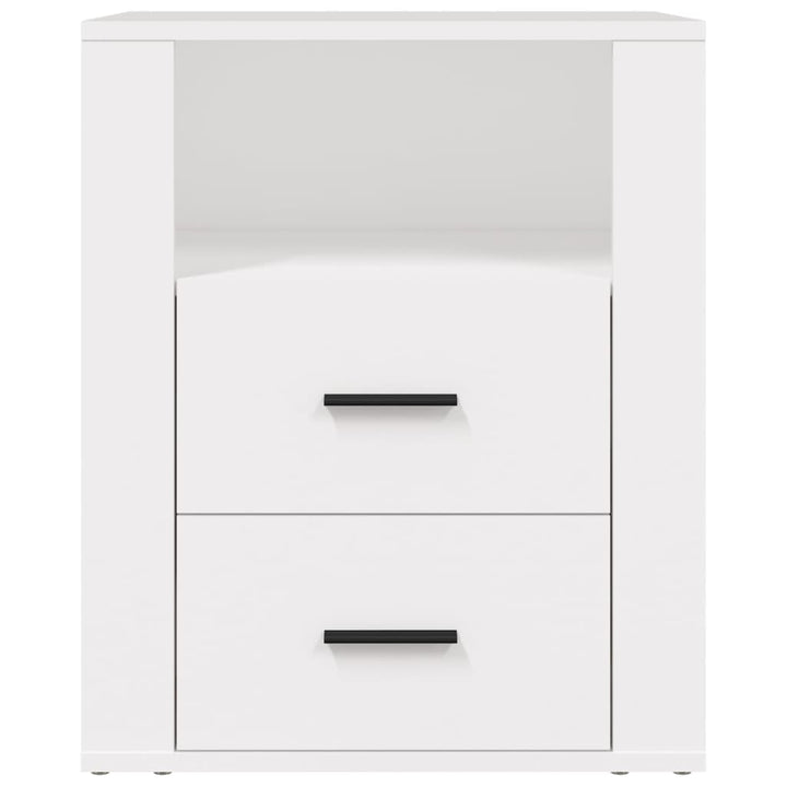 sengebord 50x36x60 cm konstrueret træ hvid