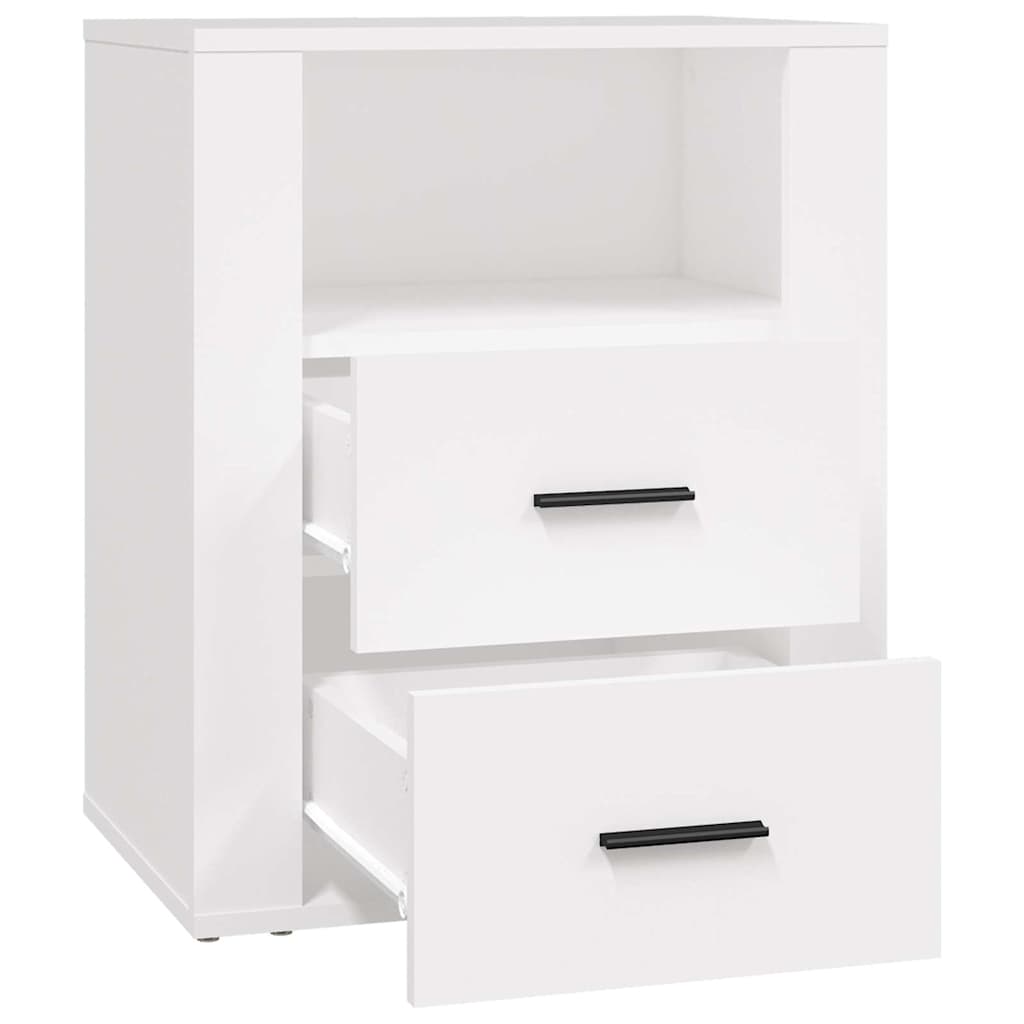 sengebord 50x36x60 cm konstrueret træ hvid