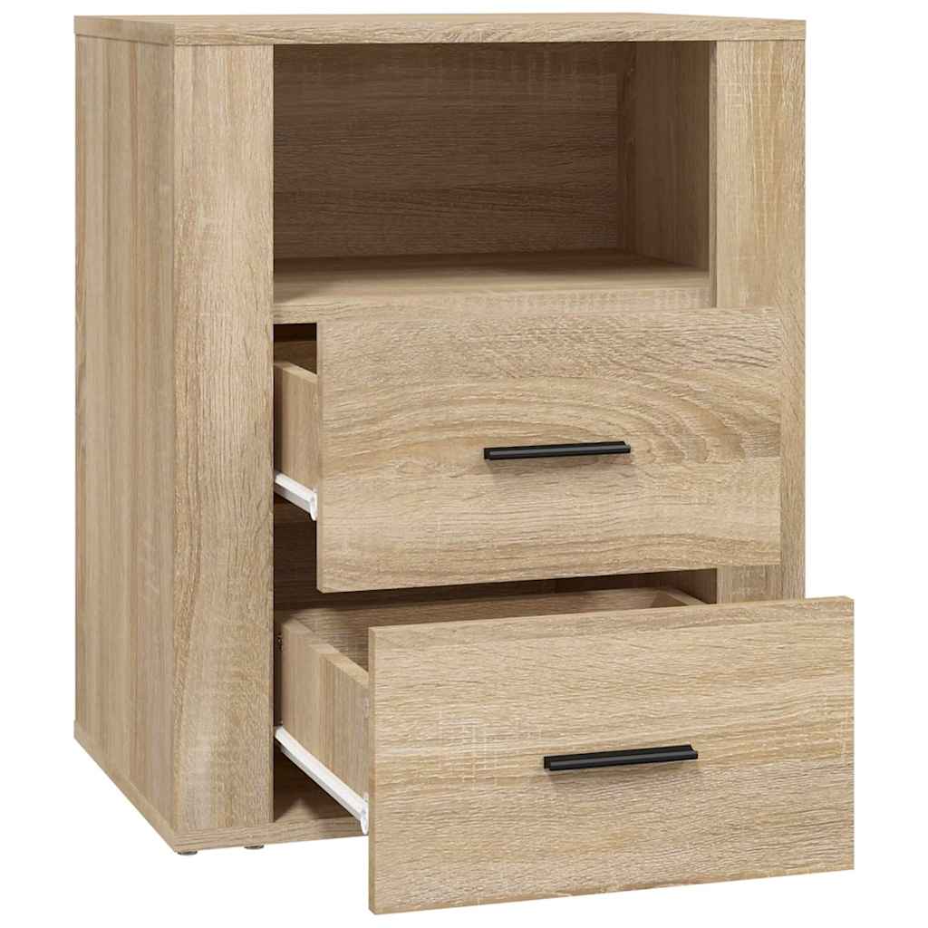 sengebord 50x36x60 cm konstrueret træ Sonoma egetræsfarve