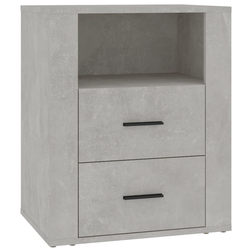 sengebord 50x36x60 cm konstrueret træ betongrå