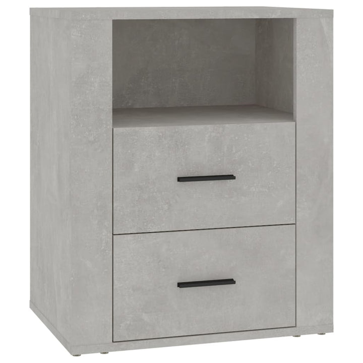 sengebord 50x36x60 cm konstrueret træ betongrå