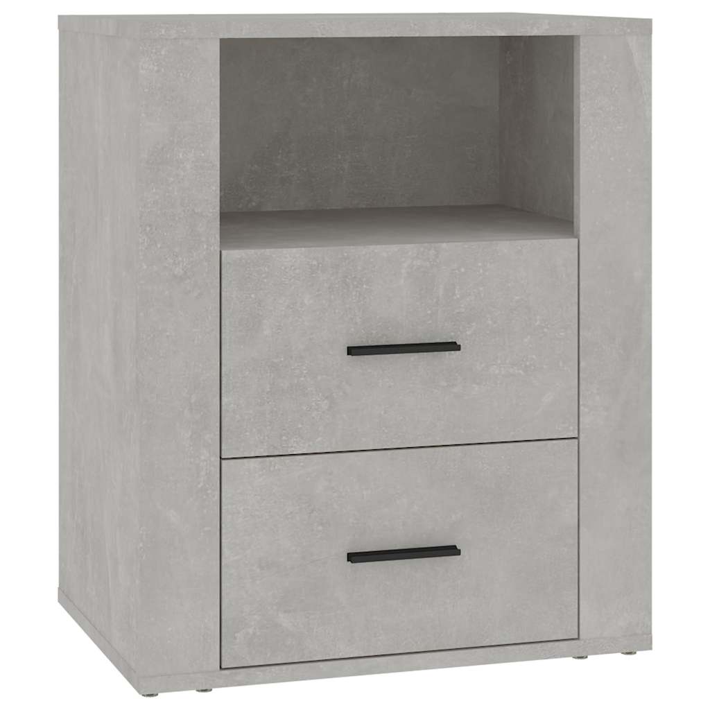 sengebord 50x36x60 cm konstrueret træ betongrå